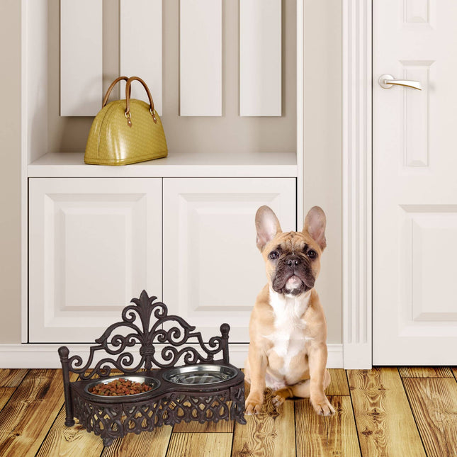 Antique-Style Dog Feeder Bar