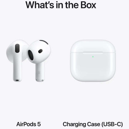 Apple AirPods 5 bezvadu austiņas ar trokšņu slāpēšanu, līdz 20 stundām, IP57