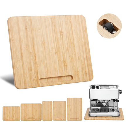 Appliance Slider Tray, 10.5x13 in Wood, Rubber Wheels