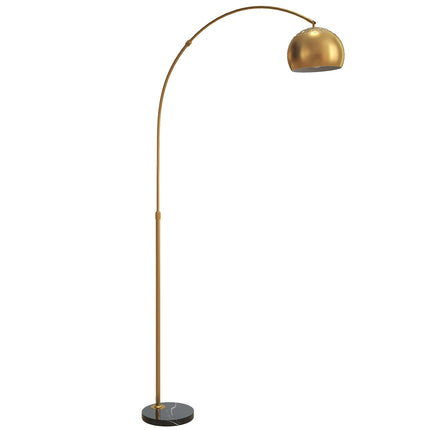 Arkas formas stāvlampa, marmora pamatne, 180 cm, melna/zelta