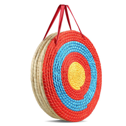 Archery Target 20 Inch, 5-Layer Straw Round With Handle