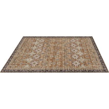 Area Rug 8x10, Washable Non-Slip Vintage, Brown Green