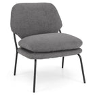 Armless accent chair with teddy fleece cover & high back armchair leisure chair