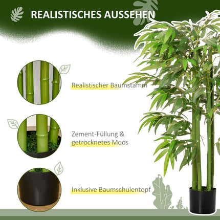 Artificial bamboo plant, 140 cm, 780 leaves, indoor decoration