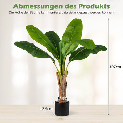 Mākslīgo banāna lapu augu komplekts, 107 cm, PEVA, 2 gab.