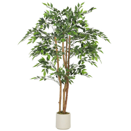 Mākslīgais banjana koks 150 cm, koka stumbrs, balts pods