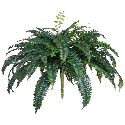 Artificial Boston Fern Bush, 47 In, 88 Fronds, Indoor/Outdoor