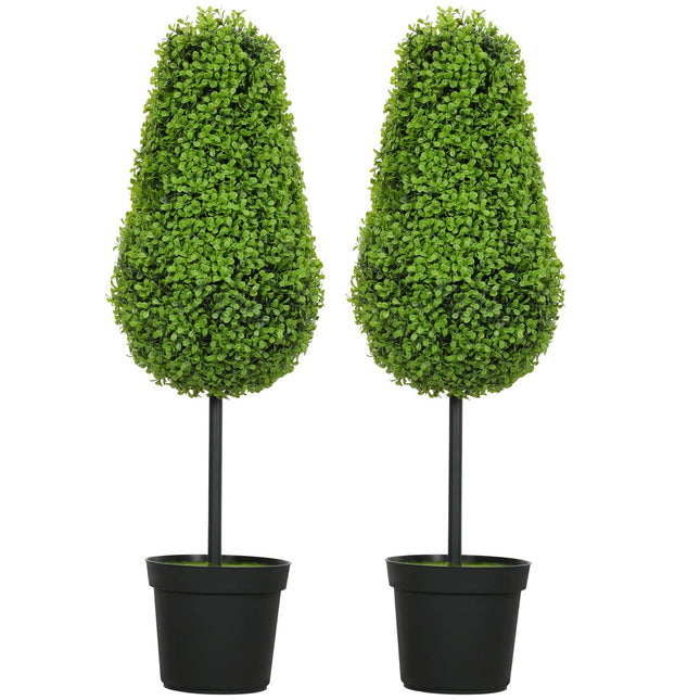 Artificial Boxwood Set, 90cm Teardrop Shape, UV-Resistant