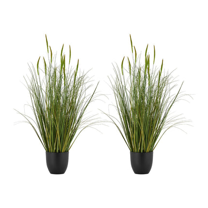 Artificial Cattail Grass in Pot, 2 Pack, 35 Inch