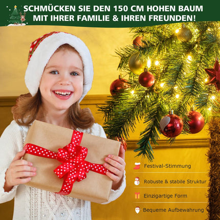 Mākslīgā Ziemassvētku palma 150 cm, 150 silti baltas gaismas diodes