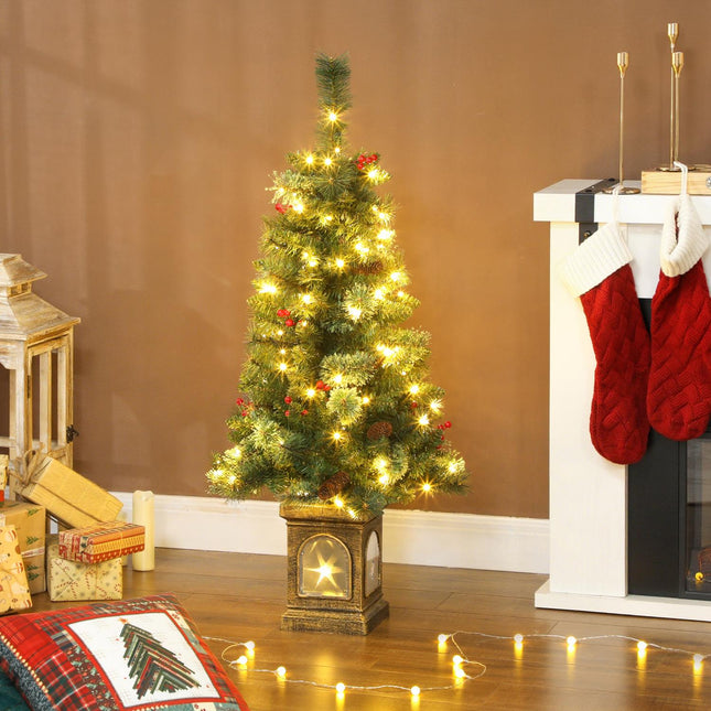 Mākslīgā Ziemassvētku eglīte, 120 cm, 100 LED gaismiņas, 8 režīmi