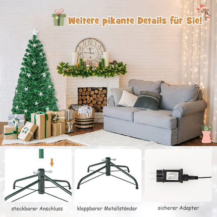 Mākslīgā Ziemassvētku eglīte 150 cm, optiskā šķiedra, 8 režīmi