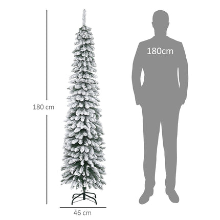 Mākslīgā Ziemassvētku eglīte, 180 cm, Sniegbalti zari, Lietošanai iekštelpās