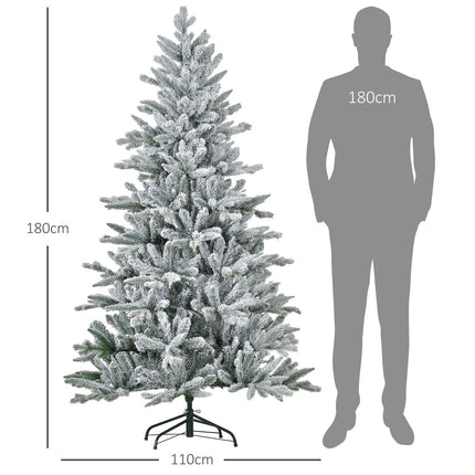 Mākslīgā Ziemassvētku eglīte, 180 cm, sniegoti zari, metāla statīvs