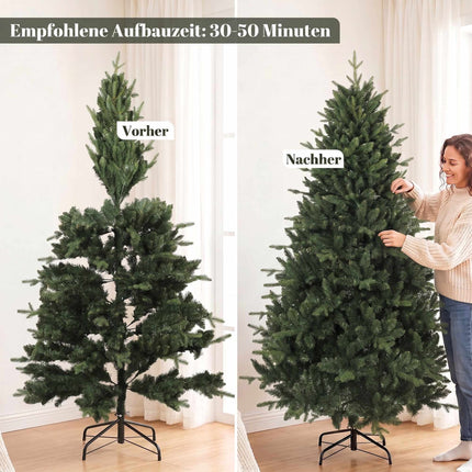 Artificial Christmas Tree 180 cm with 1237 Tips, Flame Retardant, Green