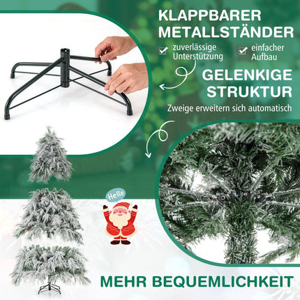 Mākslīgā Ziemassvētku eglīte 192 cm, ar eņģēm, 250 silti baltas LED gaismas