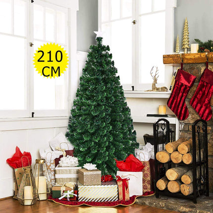 Mākslīgā Ziemassvētku eglīte 210 cm, 280 LED diodes, metāla statīvs