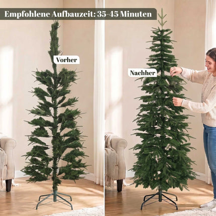 Mākslīgā Ziemassvētku eglīte, 210 cm egle ar eņģēm un zariem