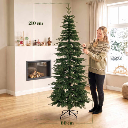Mākslīgā Ziemassvētku eglīte, 210 cm egle ar eņģēm un zariem