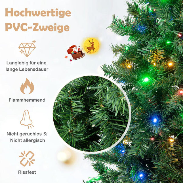 Mākslīgā Ziemassvētku eglīte 213 cm, 350 daudzkrāsu LED diodes