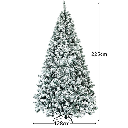 Mākslīgā Ziemassvētku eglīte, 225 cm, sniegota, metāla statīvs