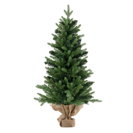 Mākslīgā Ziemassvētku eglīte 90 cm, 50 LED taimeris, lina pamatne