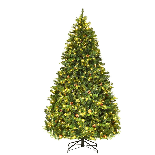 Mākslīgā Ziemassvētku eglīte ar LED gaismiņām, 210 cm, zaļa