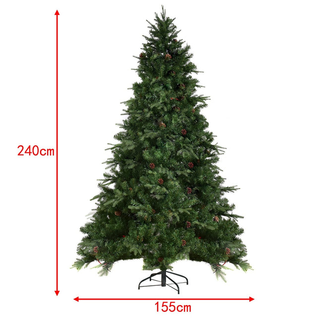 Artificial Christmas Tree with LED Lights, 240 cm, Green