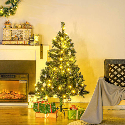 Mākslīgā Ziemassvētku eglīte ar LED diodēm, 120 cm, zaļa