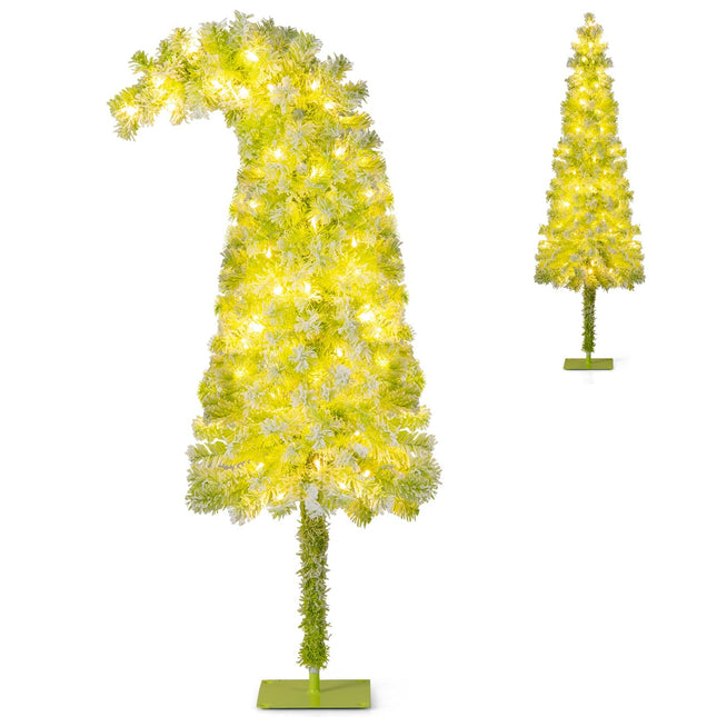 Mākslīgā Ziemassvētku eglīte ar gaismiņām, sniegs, 150 cm