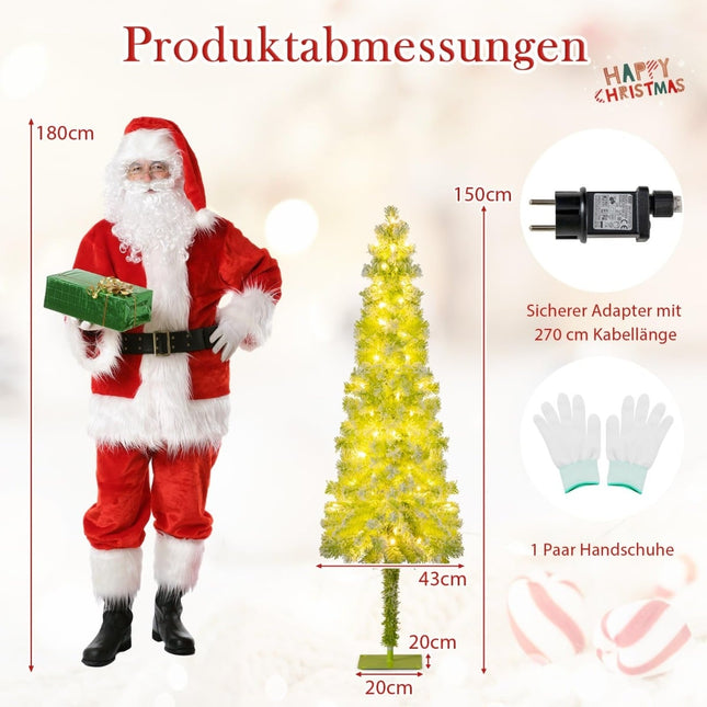Mākslīgā Ziemassvētku eglīte ar gaismiņām, sniegs, 150 cm