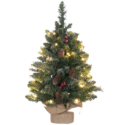 0.6 m artificial Christmas tree with cones, 50 LEDs