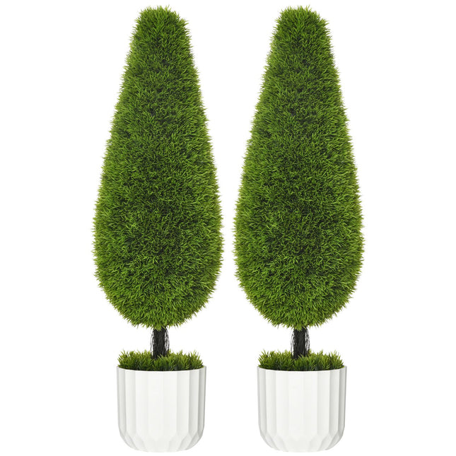 Artificial cypress trees with moss - Set of 2.90 cm