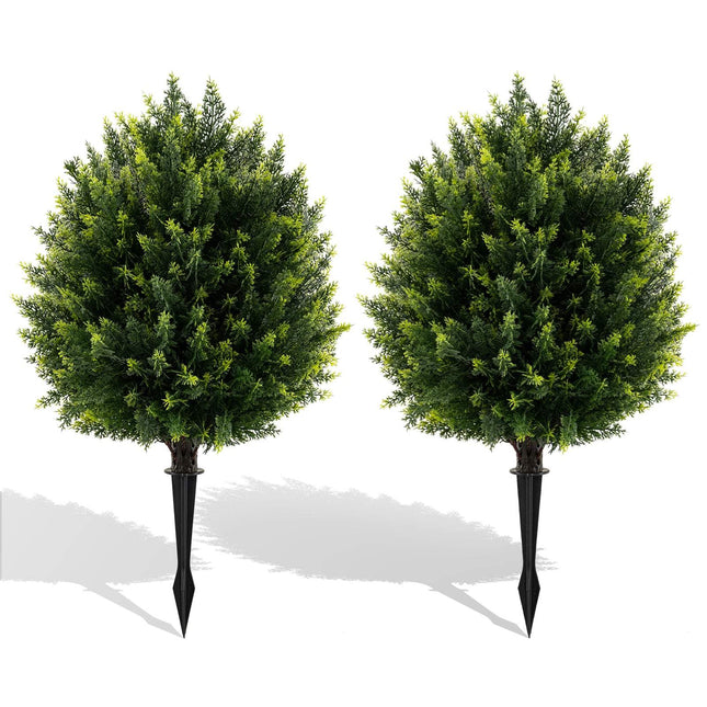Mākslīgā cipreses topiāra komplekts ar zemes mietiņiem, 61 cm
