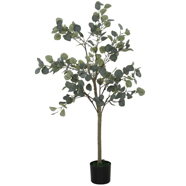 Mākslīgais eikalipta koks, liels, 150 cm, mākslīgais augs, mākslīgie eikalipta augi podā, īsts mākslīgais koks ar mākslīgo zāli, cements viesistabai, guļamistabai, birojam, dārzam