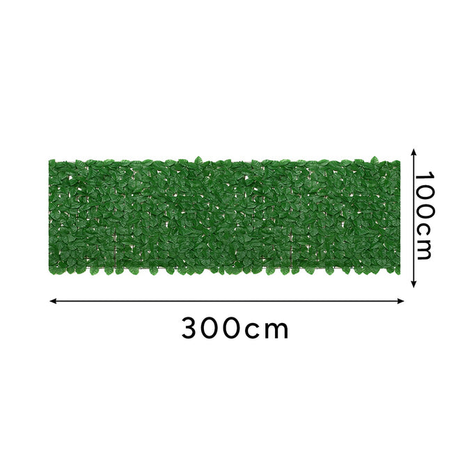Artificial Hedge for Balcony, 3x1m, Green Privacy Screen