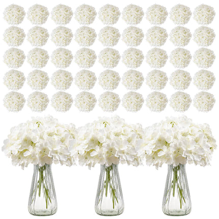 Artificial Hydrangea Flowers, 305 White Silk Stems