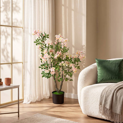 Mākslīgais impatiens koks ar mini augļiem, zīda ziediem, 91 cm