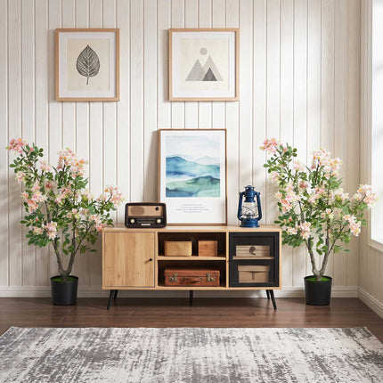 Mākslīgais impatiens koks ar mini augļiem, zīda ziediem, 91 cm