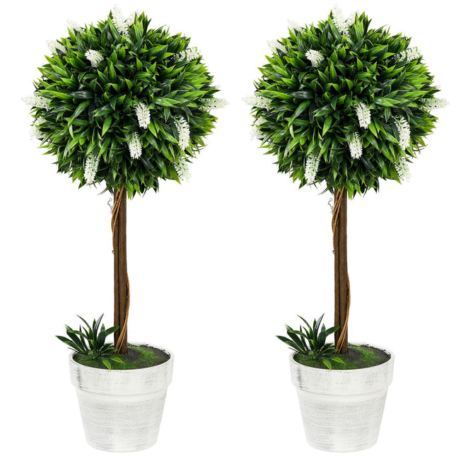 Mākslīgā lavandas komplekts ar 2 lieliem 60 cm mākslīgajiem augiem, mākslīgie augi podā, īsti plastmasas mākslīgie ziedi viesistabai, guļamistabai, birojam, dārzam, modernai dekorācijai