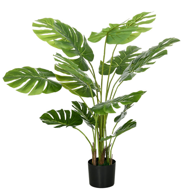 Mākslīgais monstera 120 cm mākslīgais augs ar podu un pe sūnām, maldinoši īsts, viesistabai, zaļš