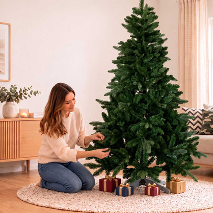 Artificial Nordmann Fir Christmas Tree with Carry Bag, Green, Easy Assembly