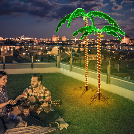 Mākslīgā palma ar LED gaismām, 168 cm, saliekama pamatne