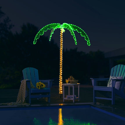 Mākslīgā palma ar LED gaismām, 168 cm, saliekama pamatne