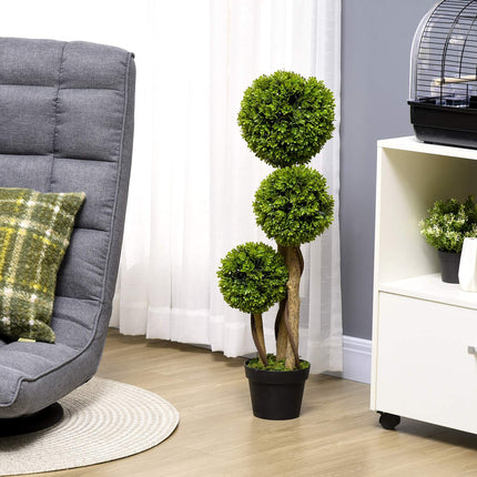 Mākslīgais augs, mākslīgais augs, 90 cm buksuss puķu podā, mākslīgais koks ar UV aizsardzību, telpaugs viesistabai, balkons, gaiši zaļš