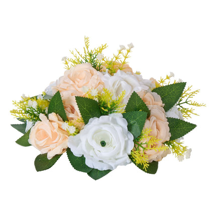Artificial Rose Flower Balls, 10-Pack, 240mm, Champagne White