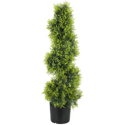 Mākslīgais spirālveida topiāra koks, 90 cm, UV izturīgs