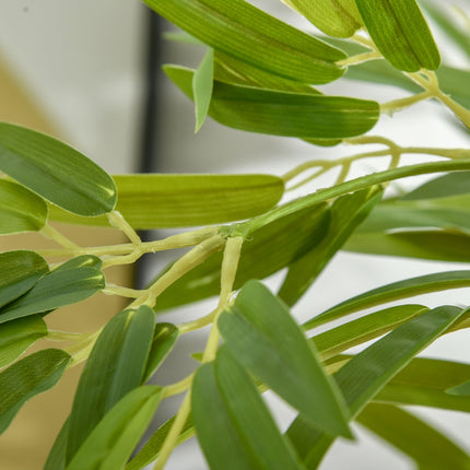 Mākslīgais bambusa augs, 924 lapas, izturīgs pods, mākslīgās sūnas, plastmasa, zaļa