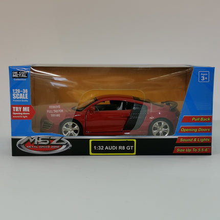 Audi R8 GT die-cast modelis, mērogs 1:32, kolekcionējama automašīna