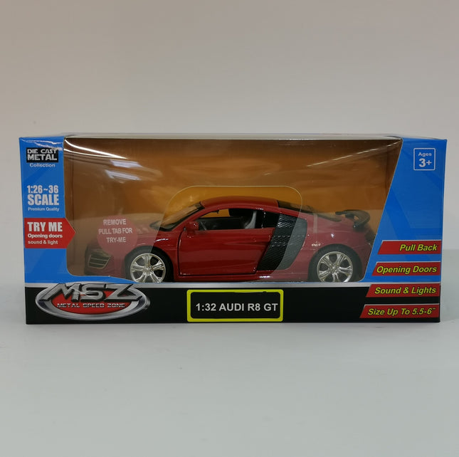Audi R8 GT die-cast modelis, mērogs 1:32, kolekcionējama automašīna